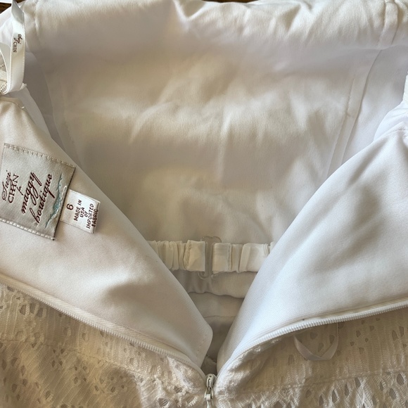 Suzi CHIN for Maggy Boutique Lace /Crochet White Strapless Dress Size 6 - Picture 9 of 10